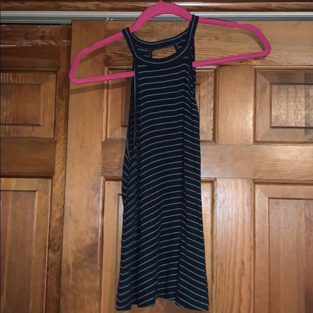 Black and green striped halter top